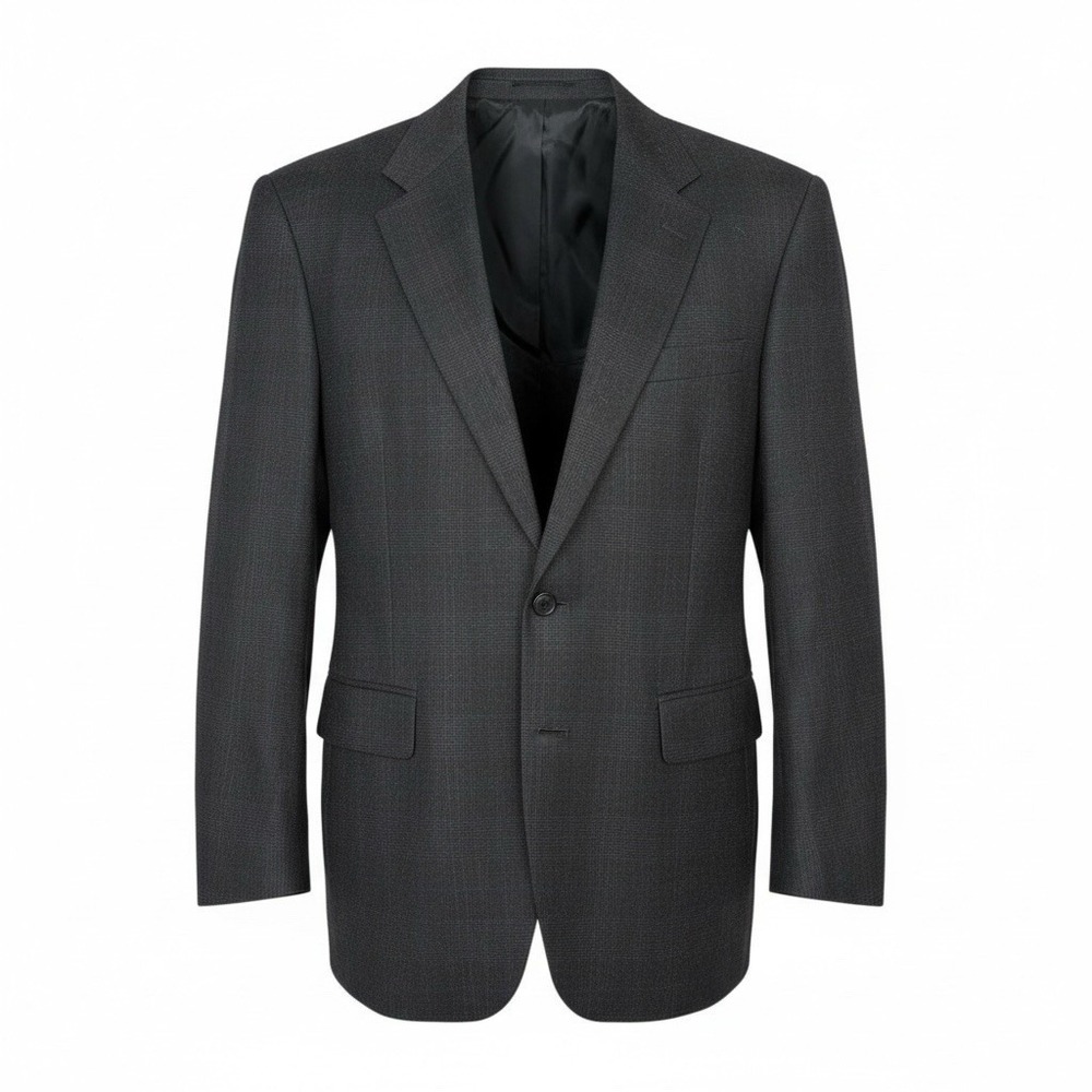 VTG 70s Evan-Picone 100% Wool Suit Jacket Blazer A.H. Benoit & Co. Blue/Gray 40R